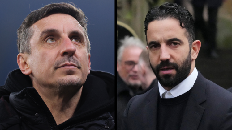MANCHESTER, ENGLAND - JANUARY 19: Pundit Gary Neville during the Barclays Women's Super League match between Manchester City and Manchester United ...