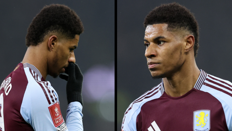 BIRMINGHAM, ENGLAND - FEBRUARY 09: Marcus Rashford of Aston Villa during the Emirates FA Cup Fourth Round match between Aston Villa and Tottenham H...