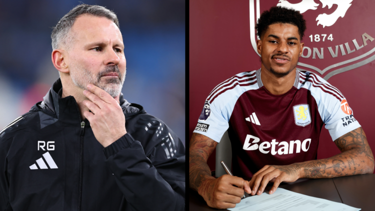 BIRMINGHAM, ENGLAND - FEBRUARY 02: Marcus Rashford of Aston Villa signs on loan for Aston Villa pat Bodymoor Heath training ground on February 02, ...