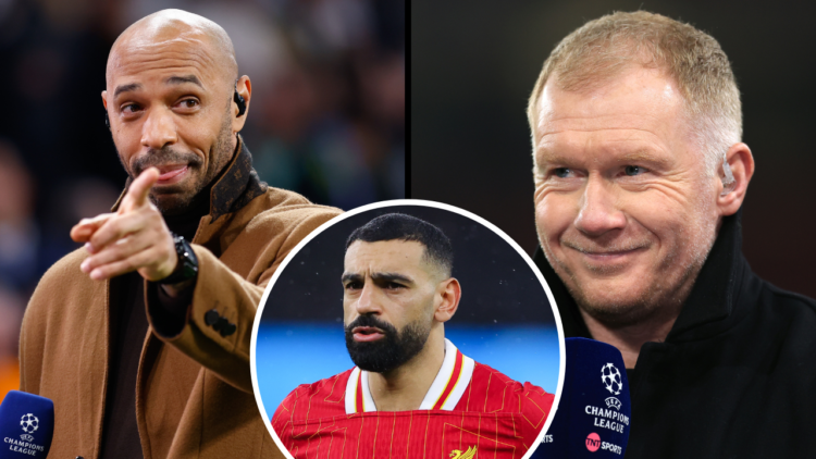 MANCHESTER, ENGLAND - DECEMBER 12: TV pundit Paul Scholes during the UEFA Champions League match between Manchester United and FC Bayern München at...