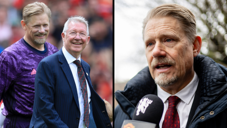 MANCHESTER, ENGLAND - JANUARY 06: Peter Schmeichel, former Manchester United player attends the funeral of former Manchester United Receptionist Ka...