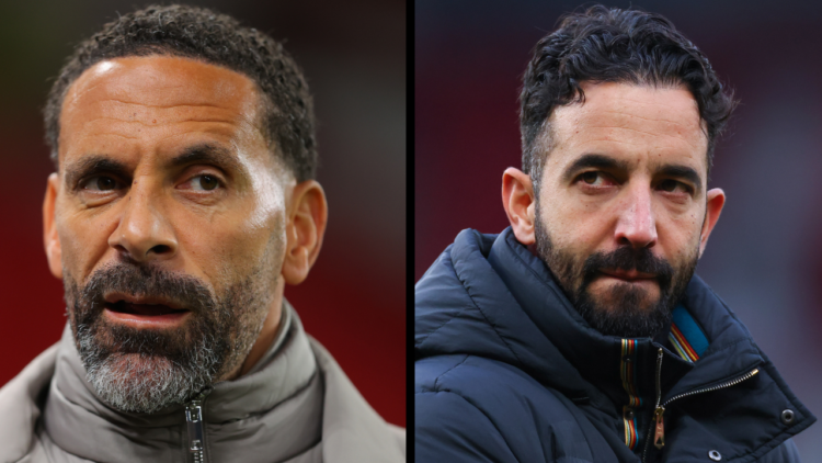 MANCHESTER, ENGLAND - JANUARY 23: TNT Sports pundit Rio Ferdinand during the UEFA Europa League 2024/25 League Phase MD7 match between Manchester U...