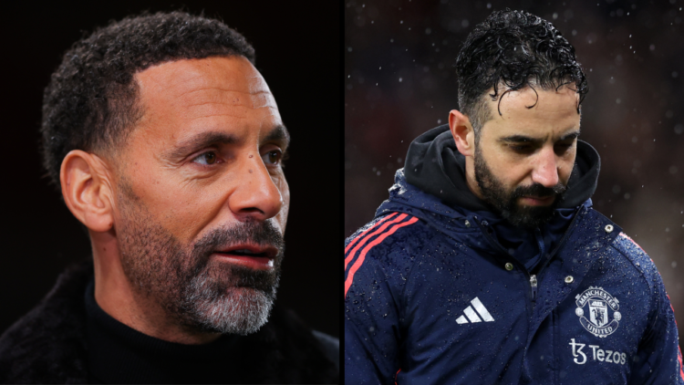 MANCHESTER, ENGLAND - FEBRUARY 26: TNT Sports pundit Rio Ferdinand during the Premier League match between Manchester United FC and Ipswich Town FC...
