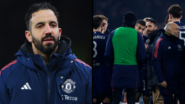 MANCHESTER, ENGLAND - FEBRUARY 26: Ruben Amorim, head coach of Manchester United, during the Premier League match between Manchester United FC and ...