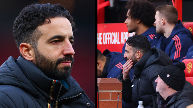 MANCHESTER, ENGLAND - FEBRUARY 2: Ruben Amorim the head coach / manager of Manchester United during the Premier League match between Manchester Uni...