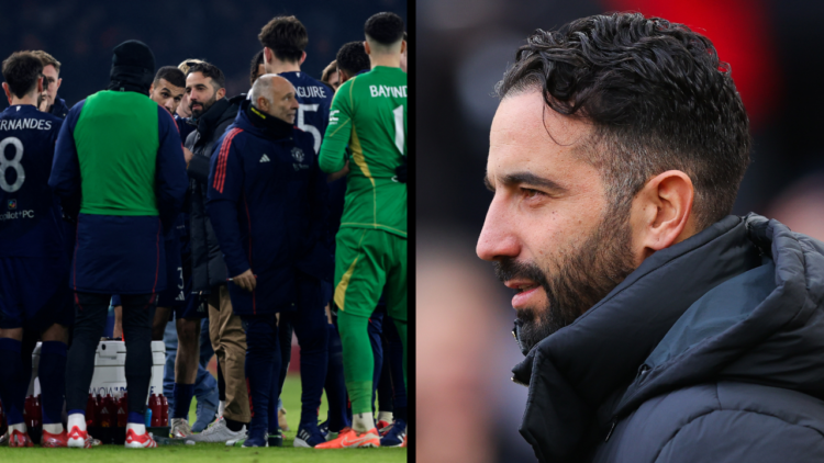 MANCHESTER, ENGLAND - FEBRUARY 02: Ruben Amorim, head coach of Manchester United, during the Premier League match between Manchester United FC and ...