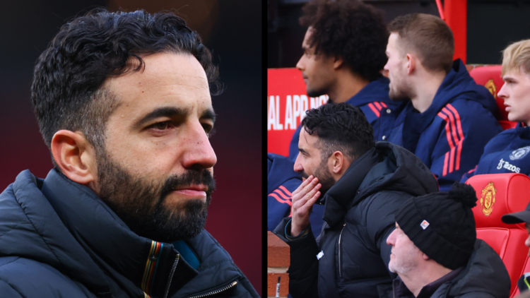 MANCHESTER, ENGLAND - FEBRUARY 2: Ruben Amorim the head coach / manager of Manchester United during the Premier League match between Manchester Uni...
