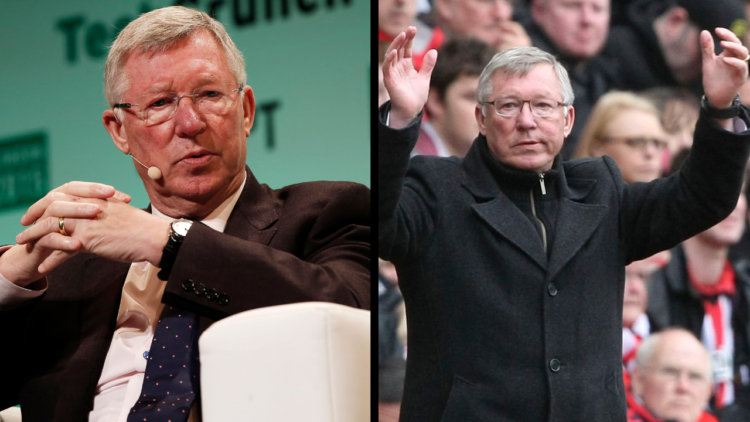 LONDON, ENGLAND - DECEMBER 07: Sir Alex Ferguson in converstaion with Sir Michael Moritz, Co-authors of Leading: Learning from Life and My Years at...