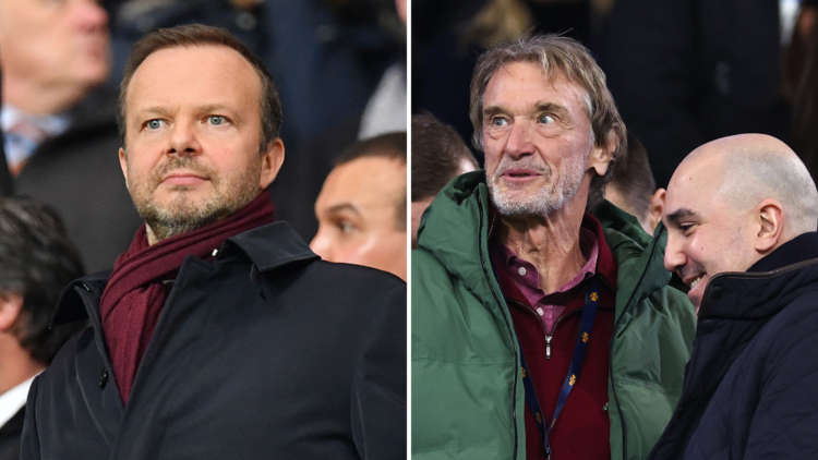 CEO Ed Woodward and Manchester United co-owner Sir Jim Ratcliffe.