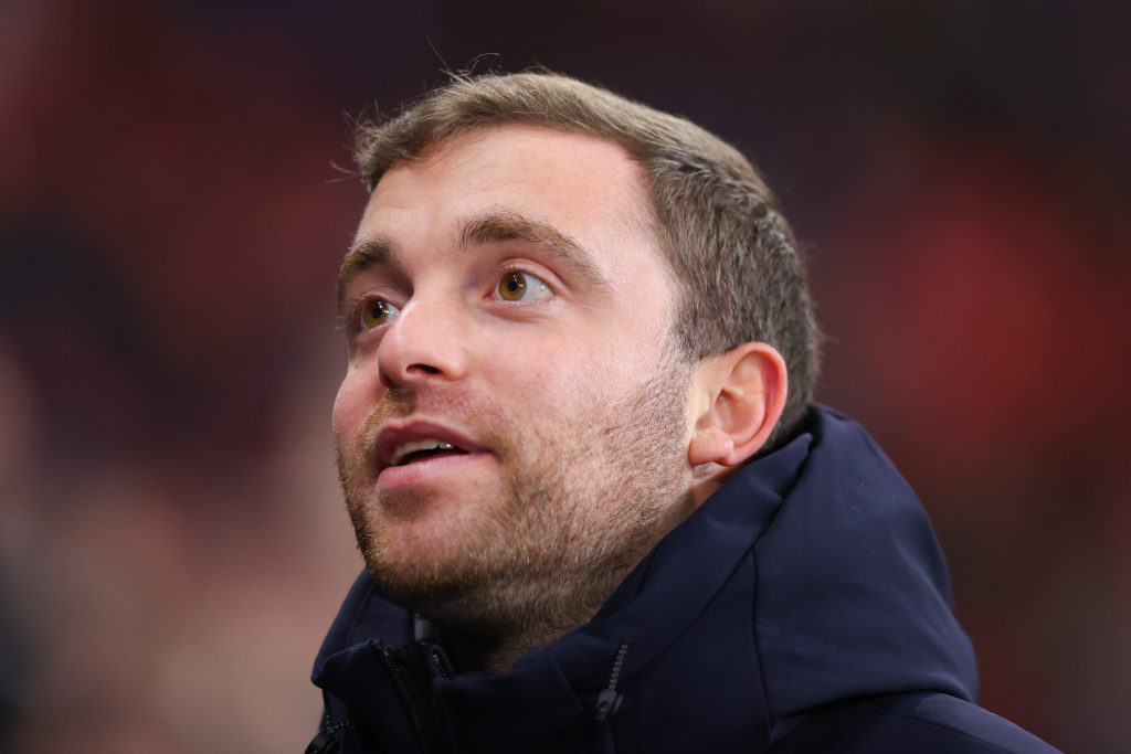 Journalist Fabrizio Romano during the Champions League match between Bayer Leverkusen and Inter Milan at the BayArena in 2024 in Leverkusen, Germany.