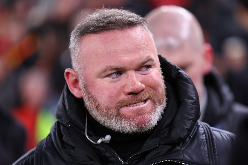 Manchester United and England legend Wayne Rooney during the Champions League match between Liverpool and Paris Saint-Germain at Anfield in 2025 in Liverpool, England.