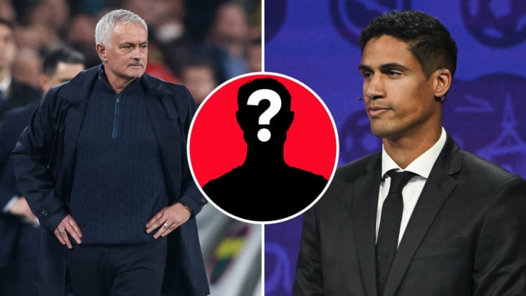 Split image of Head coach Jose Mourinho of Fenerbahce reacts during the Turkish Super League match and French former football player Raphael Varane...