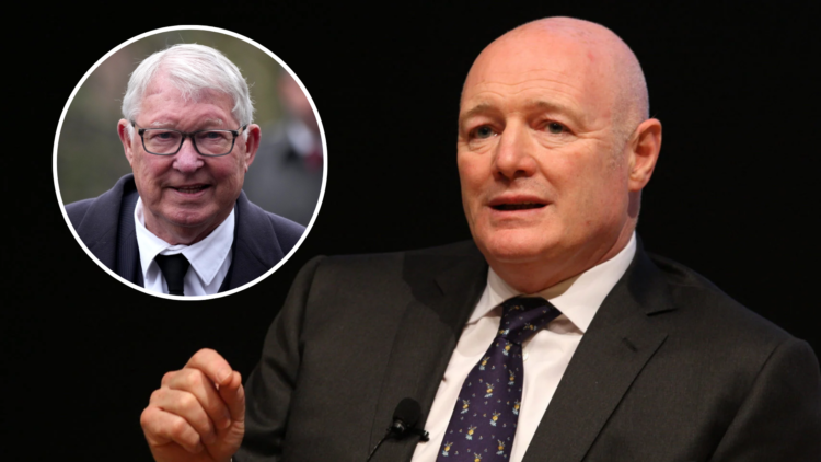 Former Man United CEO Peter Kenyon and Sir Alex Ferguson.