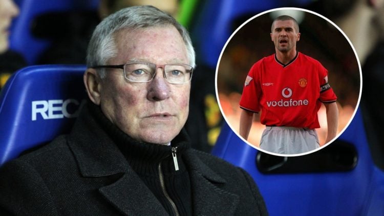 Sir Alex Ferguson the former head coach of Manchester United. Inset, Former Manchester United captain Roy Keane.