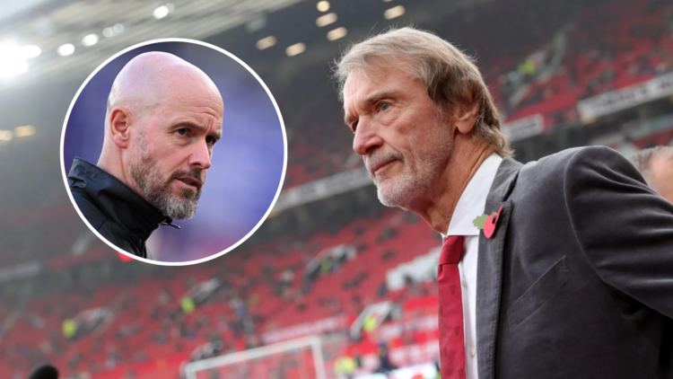 Manchester United co-owner Sir Jim Ratcliffe and former Man United manager Erik ten Hag.