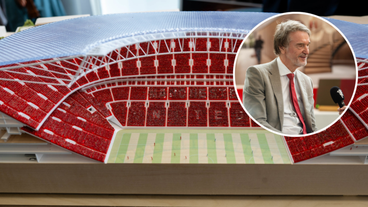 A general view of Manchester United's stadium plans with Sir Jim Ratcliffe.