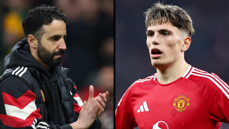MANCHESTER, ENGLAND - MARCH 9: Alejandro Garnacho of Manchester United during the Premier League match between Manchester United FC and Arsenal FC ...