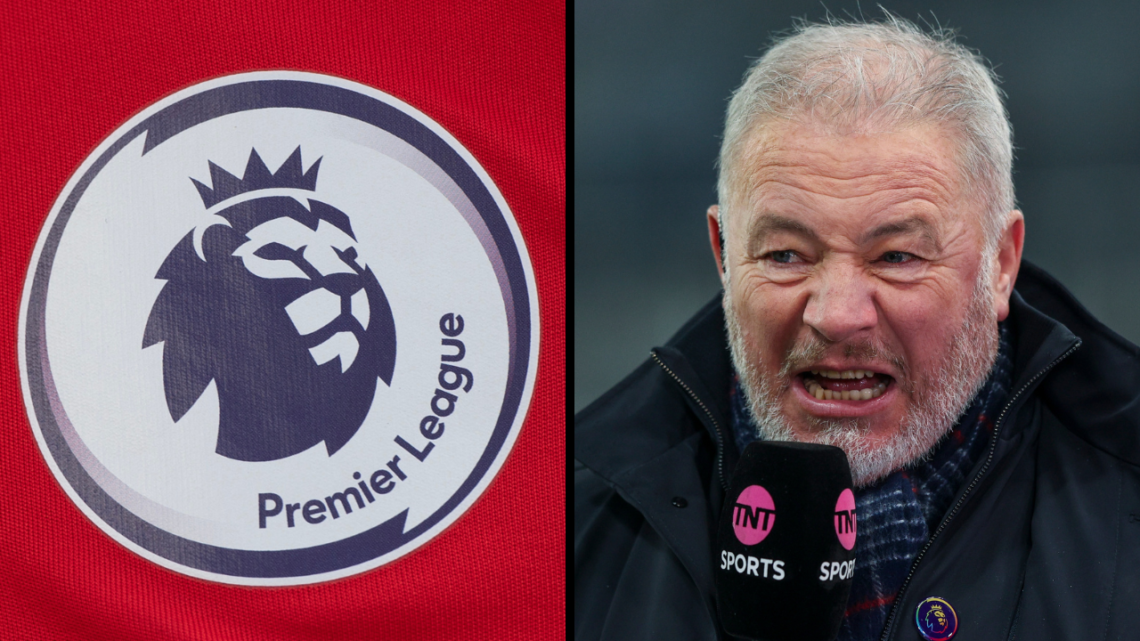 Former Rangers striker Ally McCoist speaks to camera for TNT Sports during the Premier League match between Newcastle United and Manchester United ...