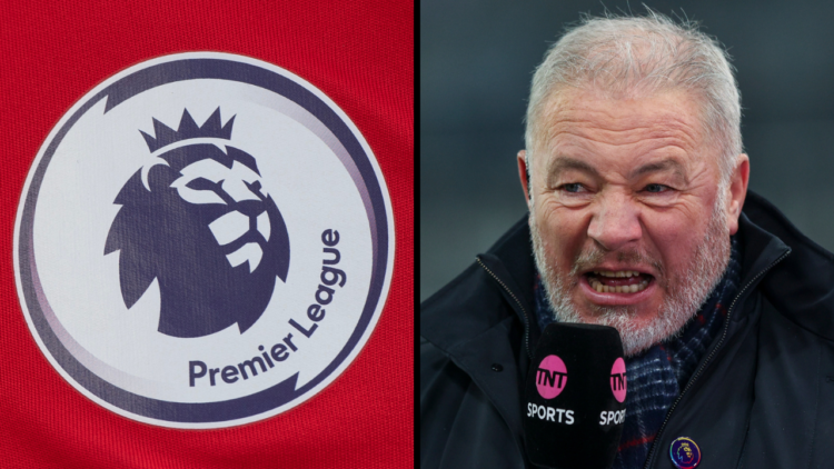 Former Rangers striker Ally McCoist speaks to camera for TNT Sports during the Premier League match between Newcastle United and Manchester United ...
