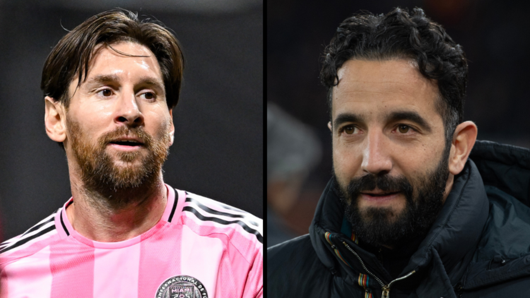 Lionel Messi #10 of Inter Miami reacts during the MLS match between Inter Miami CF and Atlanta United FC on March 16th, 2025 at Mercedes-Benz Stadi...