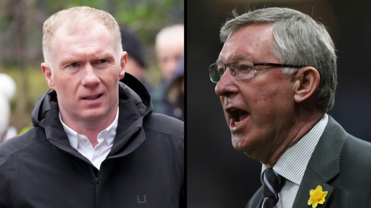 MANCHESTER, ENGLAND - FEBRUARY 11: Paul Scholes arrives to attend the funeral of late Manchester United and Scotland footballer Denis Law on Februa...