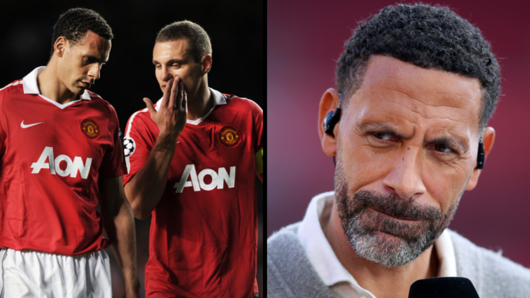 Rio Ferdinand former football player and TNT TV Pundit reacts before the Premier League match between Nottingham Forest FC and Manchester City FC a...