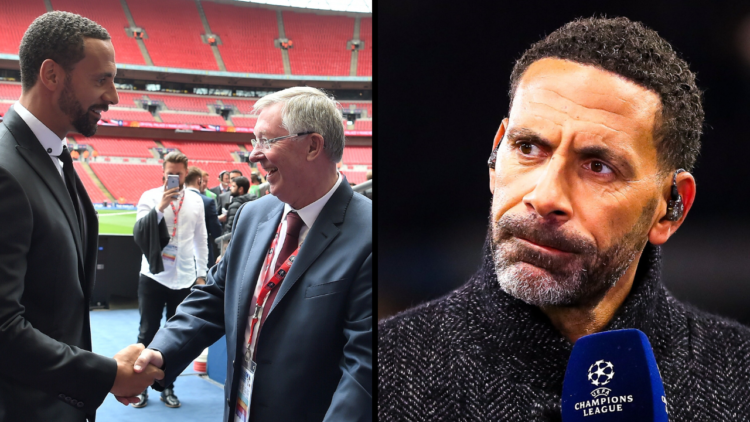 TNT Sports pundit Rio Ferdinand during the UEFA Champions League 2024/25 Round of 16 Second Leg match between Aston Villa FC and Club Brugge KV at ...