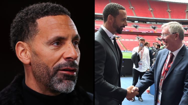 MANCHESTER, ENGLAND - FEBRUARY 26: TNT Sports pundit Rio Ferdinand during the Premier League match between Manchester United FC and Ipswich Town FC...
