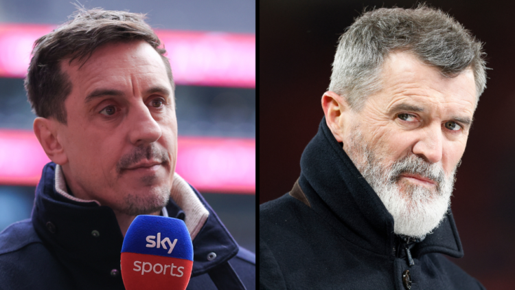 LONDON, ENGLAND - FEBRUARY 16: Sky Sports pundit Gary Neville looks on prior to the Premier League match between Tottenham Hotspur FC and Mancheste...