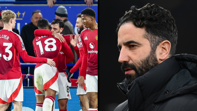 Manchester United manager Ruben Amorim during the UEFA Europa League 2024/25 Round of 16 Second Leg match between Manchester United and Real Socied...