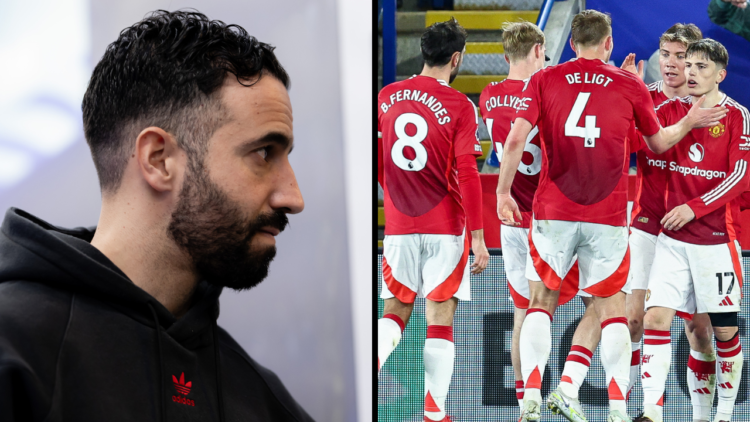 Manager Ruben Amorim of Manchester United arrives ahead of the Premier League match between Leicester City FC and Manchester United FC at The King ...