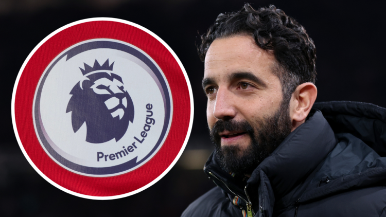 Ruben Amorim the manager of Manchester United looks on prior to the UEFA Europa League 2024/25 Round of 16 Second Leg match between Manchester Unit...
