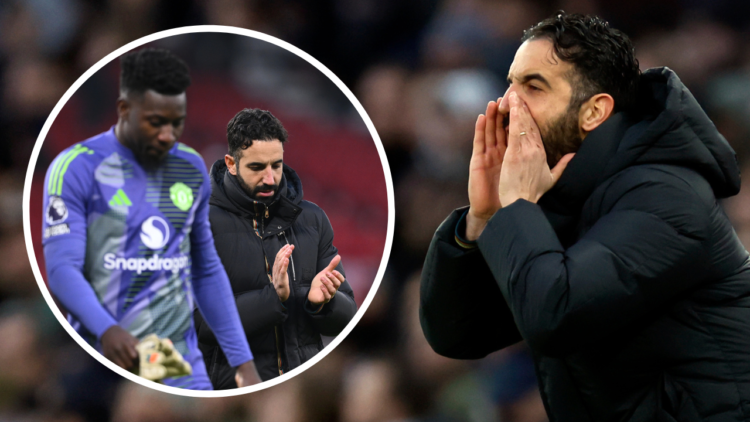 Ruben Amorim, Manager of Manchester United on the side line shouting during the Premier League match between Tottenham Hotspur FC and Manchester Un...