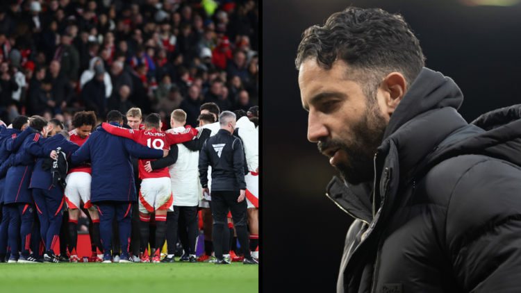 MANCHESTER, ENGLAND - MARCH 2: Manchester United Head Coach / Manager Ruben Amorim looks on during the Emirates FA Cup Fifth Round match between Ma...