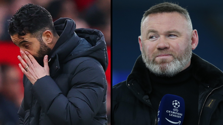 MANCHESTER, ENGLAND - FEBRUARY 11: Wayne Rooney on TV Commentator on Amazon Prime TV during the UEFA Champions League 2024/25 League Knockout Play-...