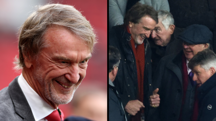 Sir Jim Ratcliffe at OId Trafford ahead of the Premier League match between Manchester United and Leicester City at Old Trafford. Insert: Mancheste...