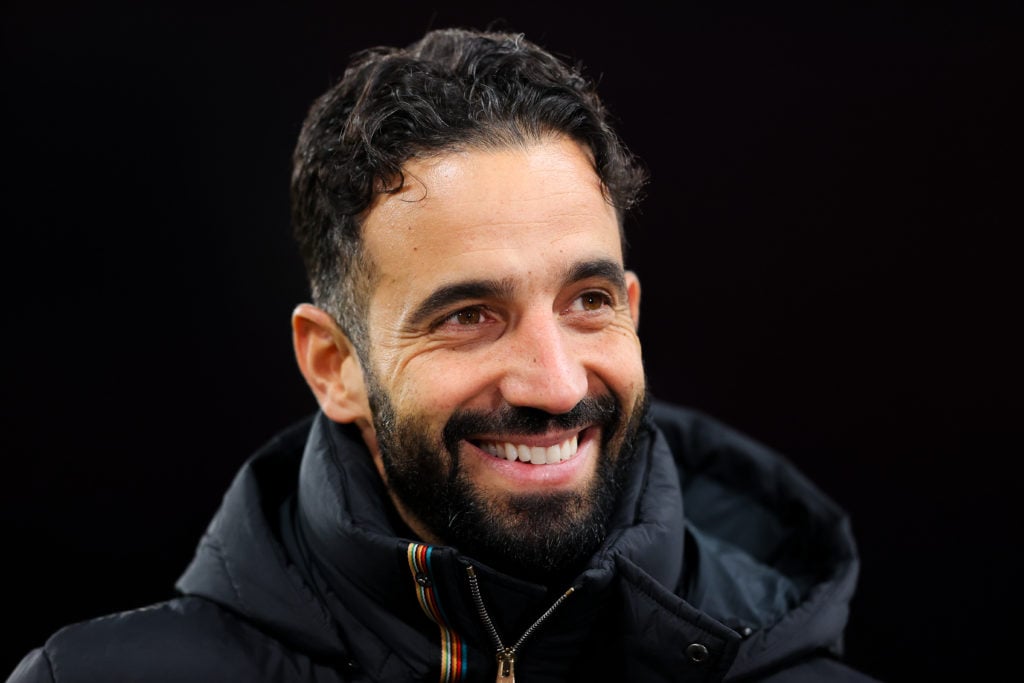 Manchester United manager Ruben Amorim smiles against Bodo/Glimt.