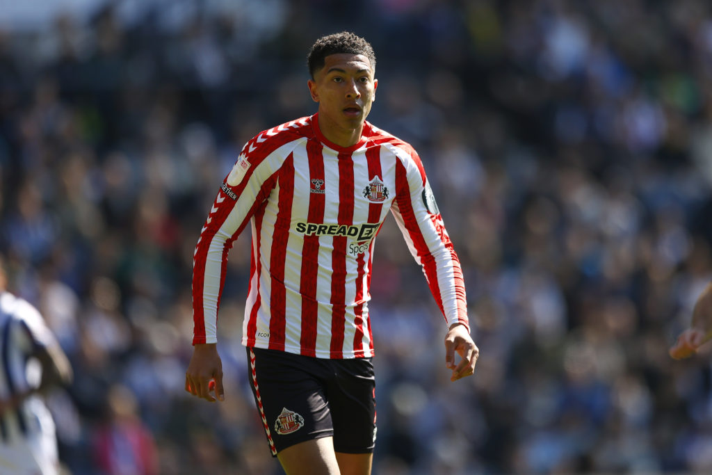 Jobe Bellingham in action for Sunderland vs West Brom.