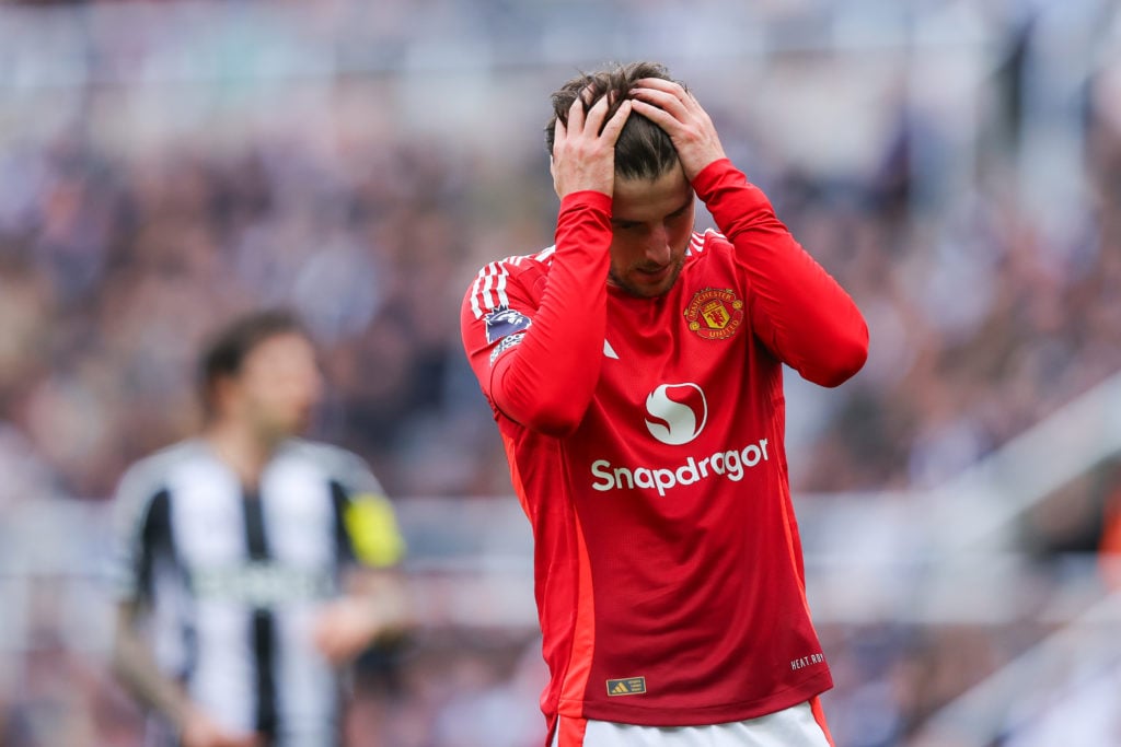 Manchester United star Mason Mount in action against Newcastle United in the Premier League.