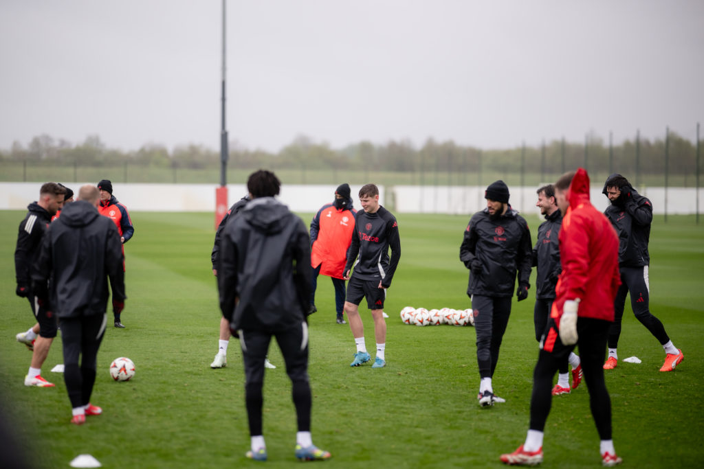 Manchester United Training Session And Press Conference - UEFA Europa League 2024/25 Quarter Final Second Leg