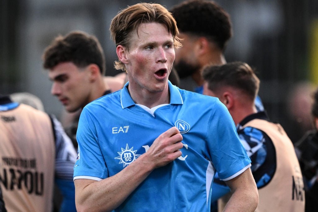 Former Manchester United midfielder Scott McTominay during the Serie A match between Monza and Napoli at the U-Power Stadium in 2025 in Monza, Italy.