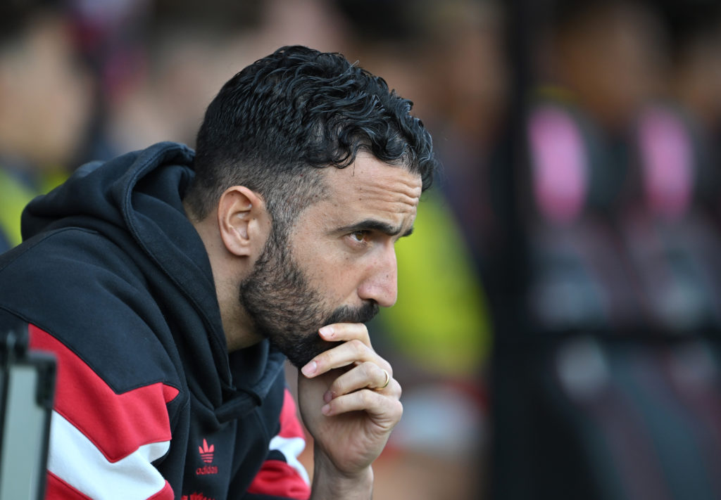 Manchester United manager Ruben Amorim looks on against AFC Bournemouth.