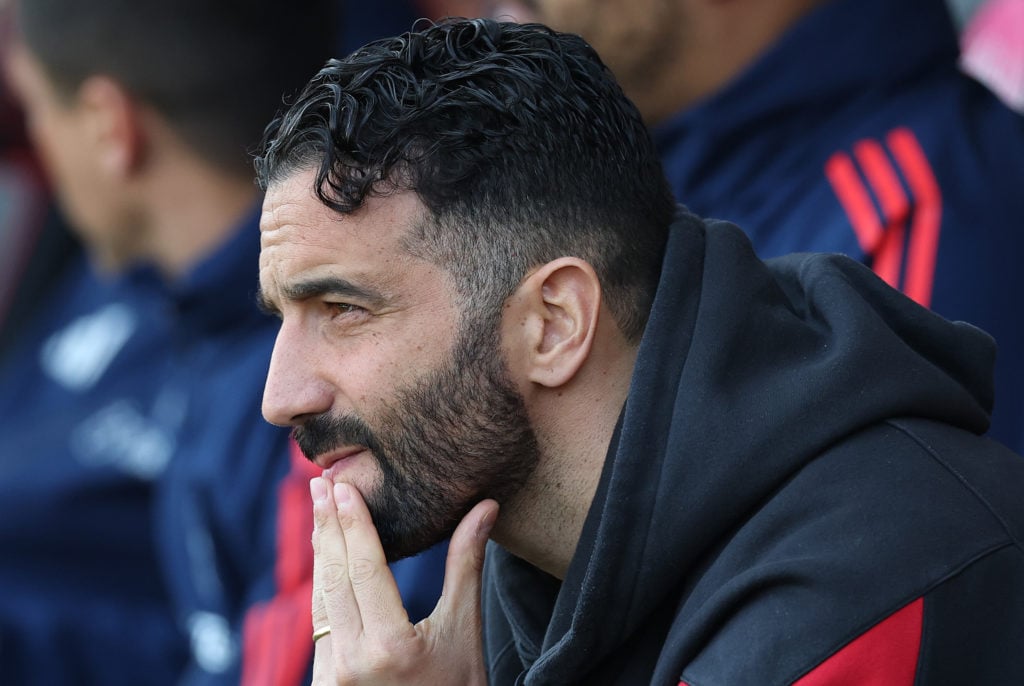 Manchester United manager Ruben Amorim reacts during the Premier League match between Bournemouth and Manchester United at the Vitality Stadium in 2025 in Bournemouth.