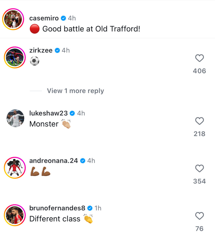 Casemiro Instagram responses