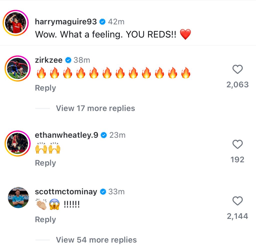Harry Maguire instagram responses