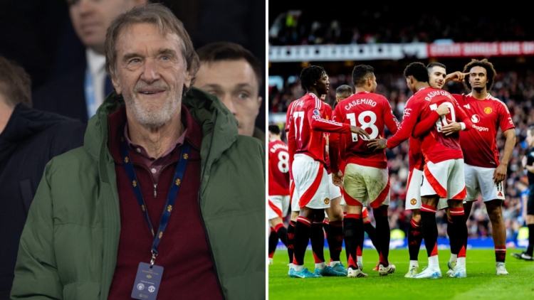 Manchester United co-owner Sir Jim Ratcliffe and Man United players.