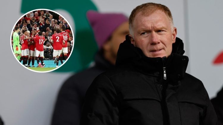 Former Manchester United and England midfielder Paul Scholes attends the game during the Sky Bet League One match between Shrewsbury Town and Oxfor...