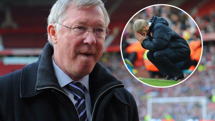 Manchester United boss Sir Alex Ferguson. Inset, Arsenal manager Arsene Wenger.