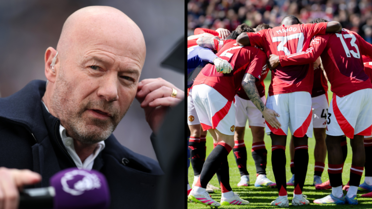 Alan Shearer, pundit and former Newcastle United player looks on prior to the Premier League match between Newcastle United FC and Manchester Unite...