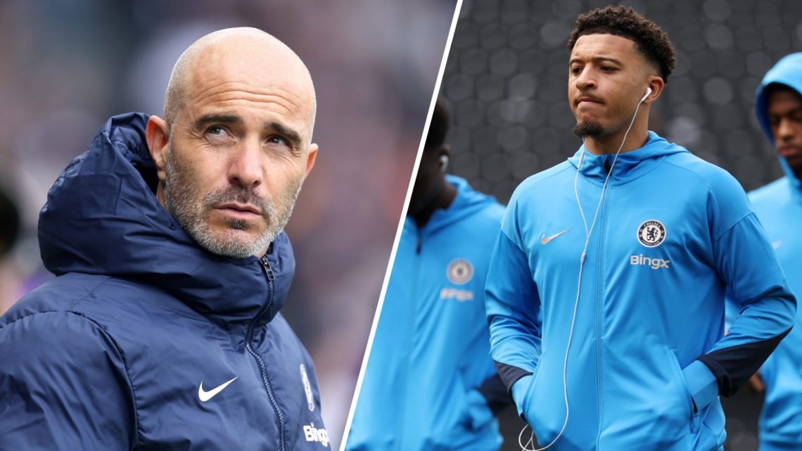 A split image of Chelsea boss Enzo Maresca (L) and Chelsea winger Jadon Sancho (R)